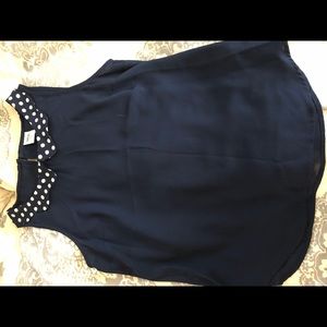 Navy top with Peter Pan collar
